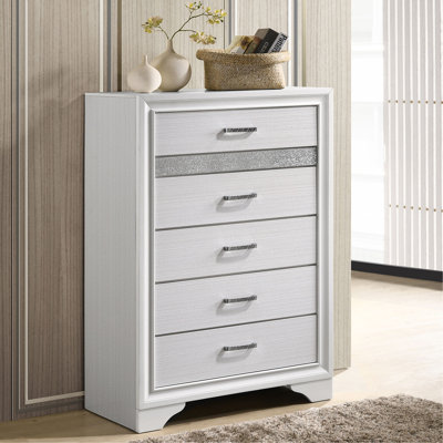 Commode de chambre blanche à 6 tiroirs
