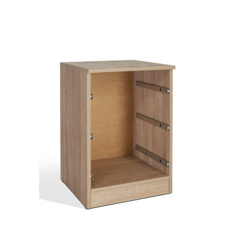 Halstead 40.5cm W Manufactured Wood Bedside Table, Oak