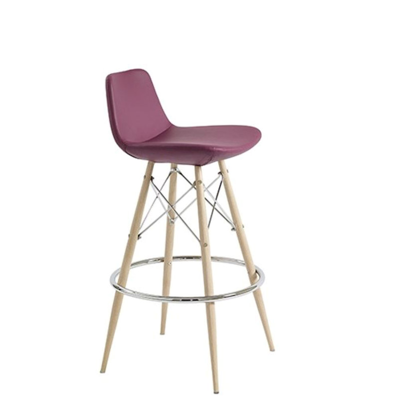 Shinn Upholstered Counter Stool with Metal Frame, Brown, Natural, Bar Stool (29" Seat Height)