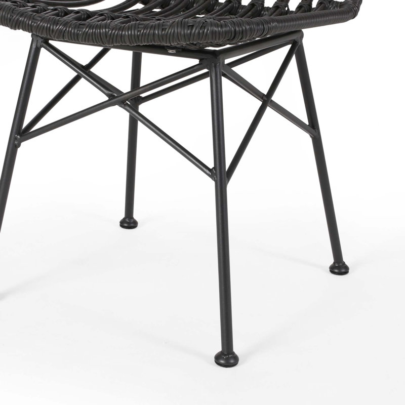 ensemble de 2 chaises de patio sans accoudoirs avec dossier à lattes