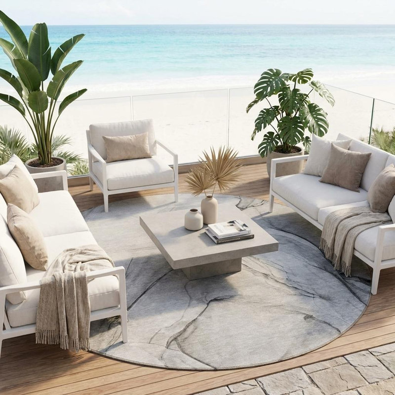 Tapis d'intérieur rond 8 po