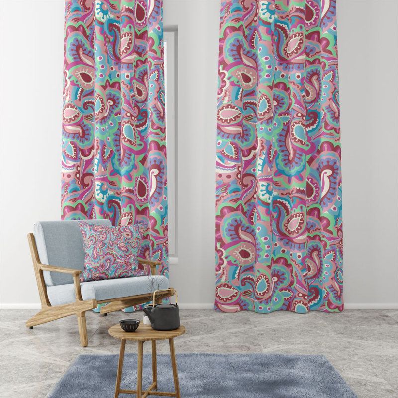 Paire de rideaux semi-transparents Paisley, L 20 po x L 52 po