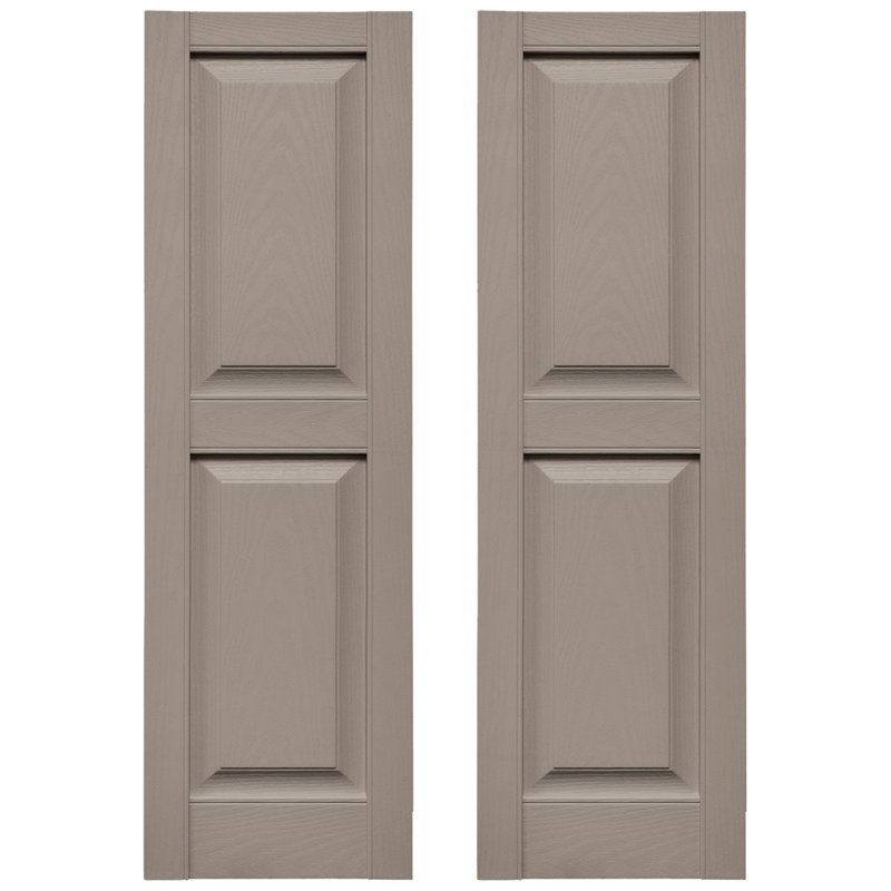 Clay Vinyl Raised Panel Shutters, 12"W x 31"H