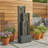 40 Inch Modern Outdoor Water Fountain, Floor Standing Cascading Waterfall With Contemporary Curves