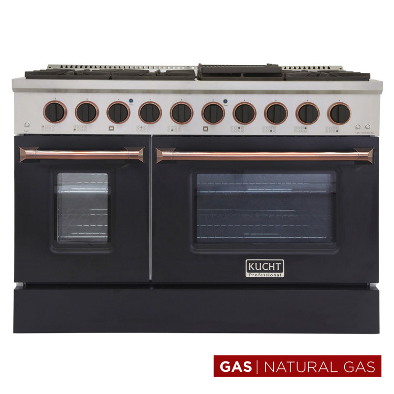 Freestanding Gas Range with Convection Oven, Black/Rose, Natural Gas