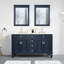 Meuble-lavabo en bois massif H 35 po x l 60 po Elmmanual avec comptoir en quartz blanc Carrera résistant aux taches et lavabo double-881555759