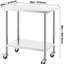 24 po x 36 po 38 po Table de travail robuste en acier inoxydable 4 roues à 3 niveaux réglables en hauteur pour la cuisine dans un restaurant commercial