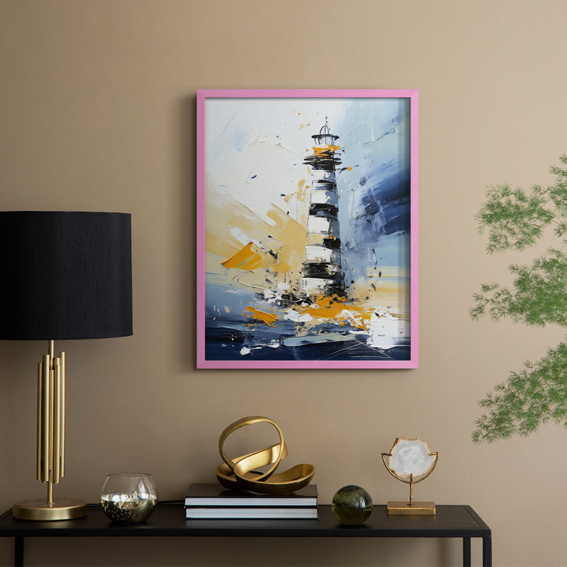 Impression encadrée NAUTICAL Series Dxx - Bois massif, 21" H x 17" W, Rose