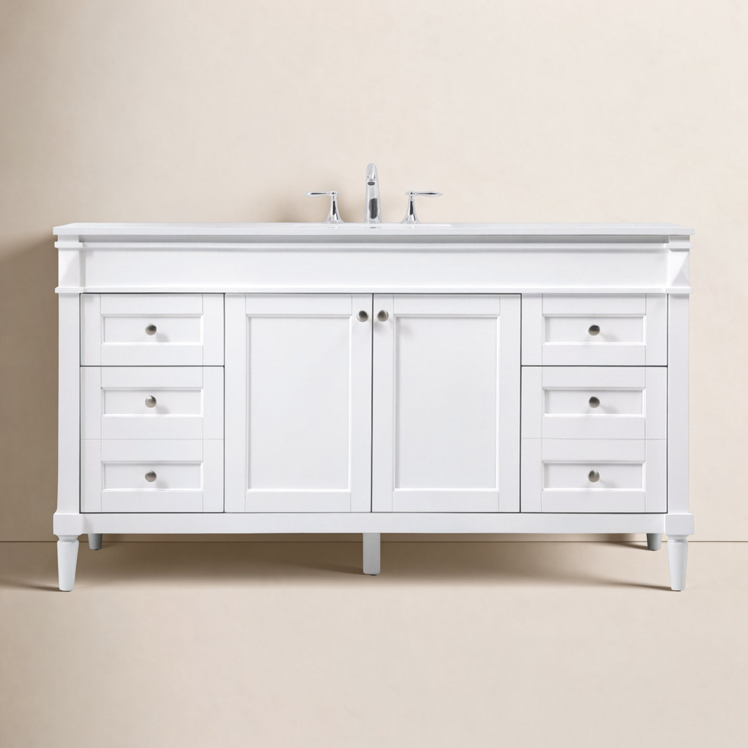 Readington 60'' Single Bathroom Vanity, White