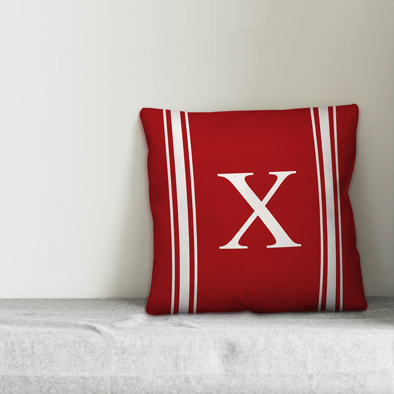 Striped Throw Pillow, X, Red