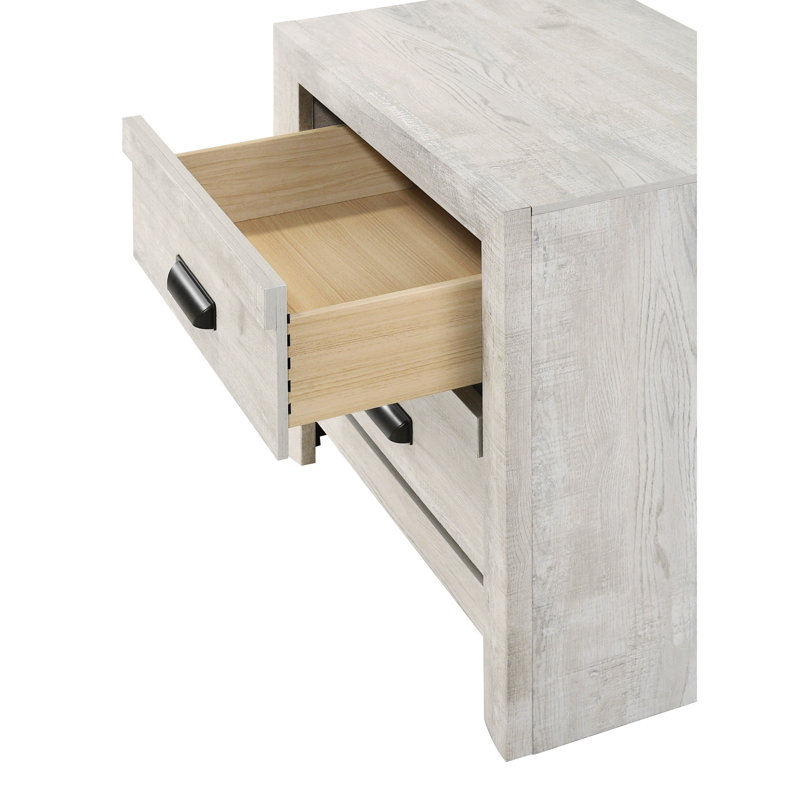Table de bout de table de chevet contemporaine 1Pc avec deux tiroirs de rangement