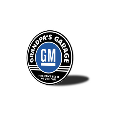 Grandpa's Garage GM Car Aluminum Sign