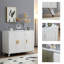 Sideboard Buffet cabinet with 3 doors and removable shelves, for living room, dining room, ivory white