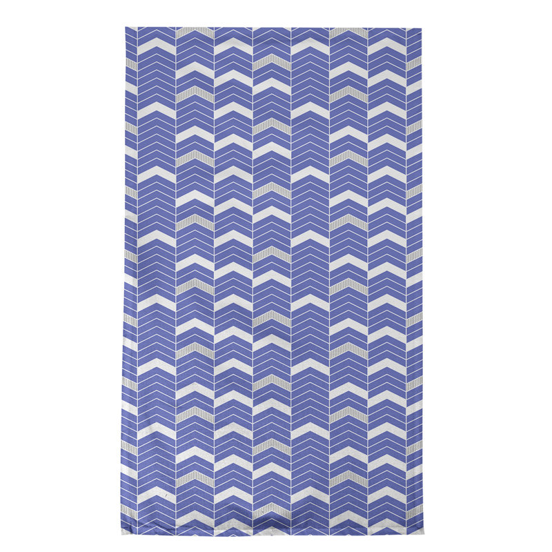 Stephenie Tea Towel Kitchen Towel, Royal Blue/Gray, Cotton Twill