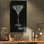 Couleur de la craie de cocktail dirty martini-impression d’art textuel Food