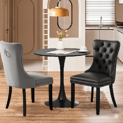 Ensemble de table de salle à manger rond avec 2 chaises