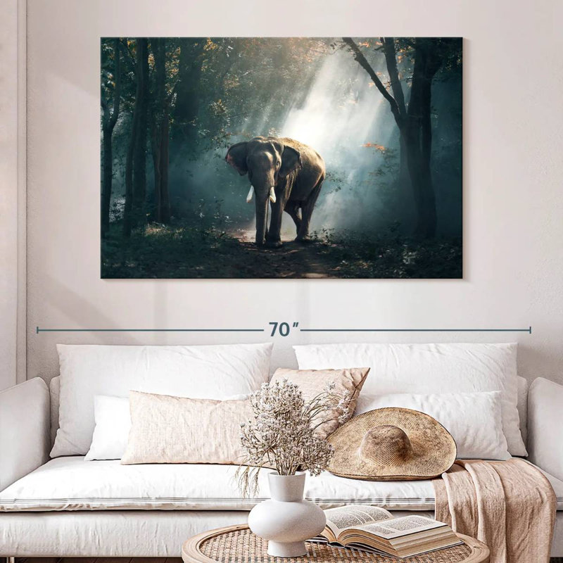 Éléphant de jungle Brampt ensoleillé, H 34 po x l 51 po
