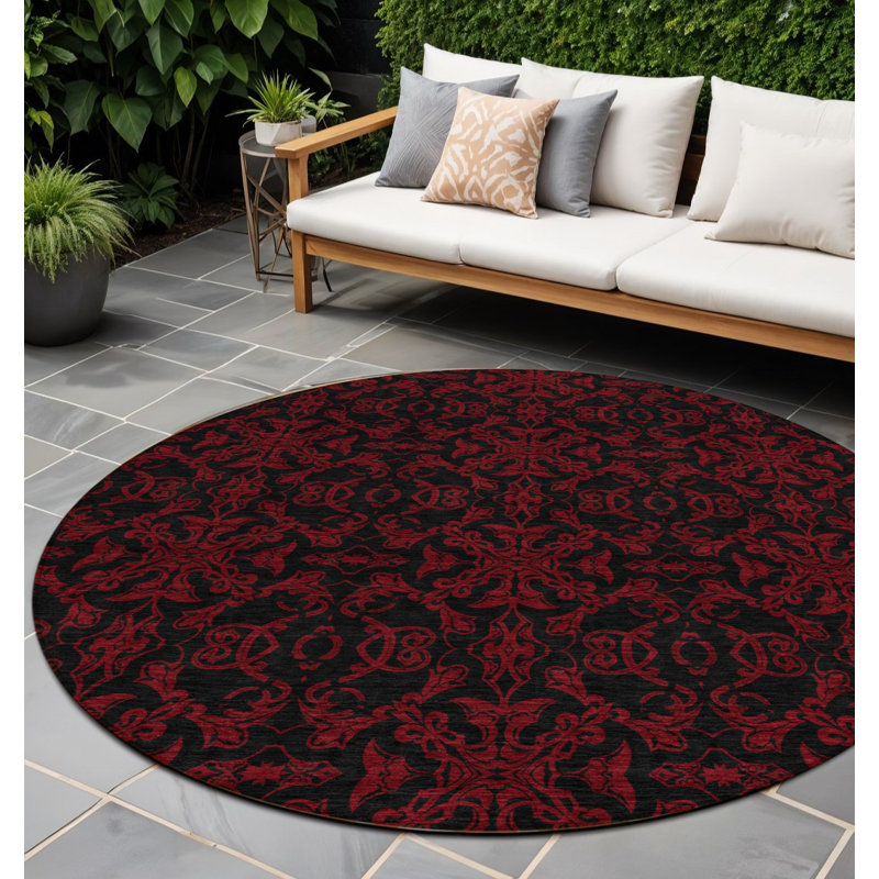 Tapis rond noir 8 po