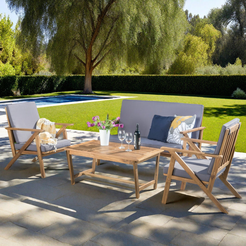 Corder 4 Piece Sofa Seating Group with Cushions