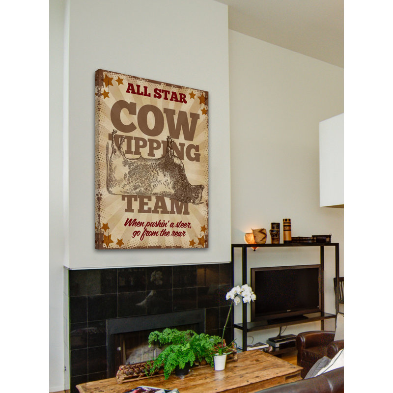 Cows Tipping - Wrapped Canvas Print, 46 cm H x 30 cm W