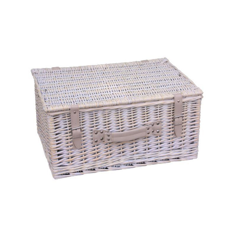 Rhonda Picnic Basket, 29cm H x 62cm W x 40cm D, White