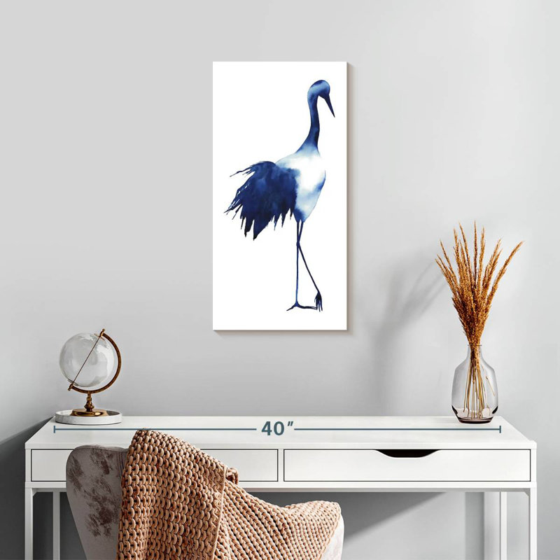 Ink Drop Crane I, 24" H x 12" W