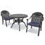 Ensemble de salle à manger bistro rond 2 personnes 39,37 po avec trou pour parasol, 2 chaises empilables avec coussins bleus-375156179