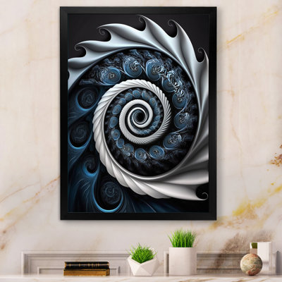 Bleu et blanc vitrail liquide II - art mural moderne sur toile
