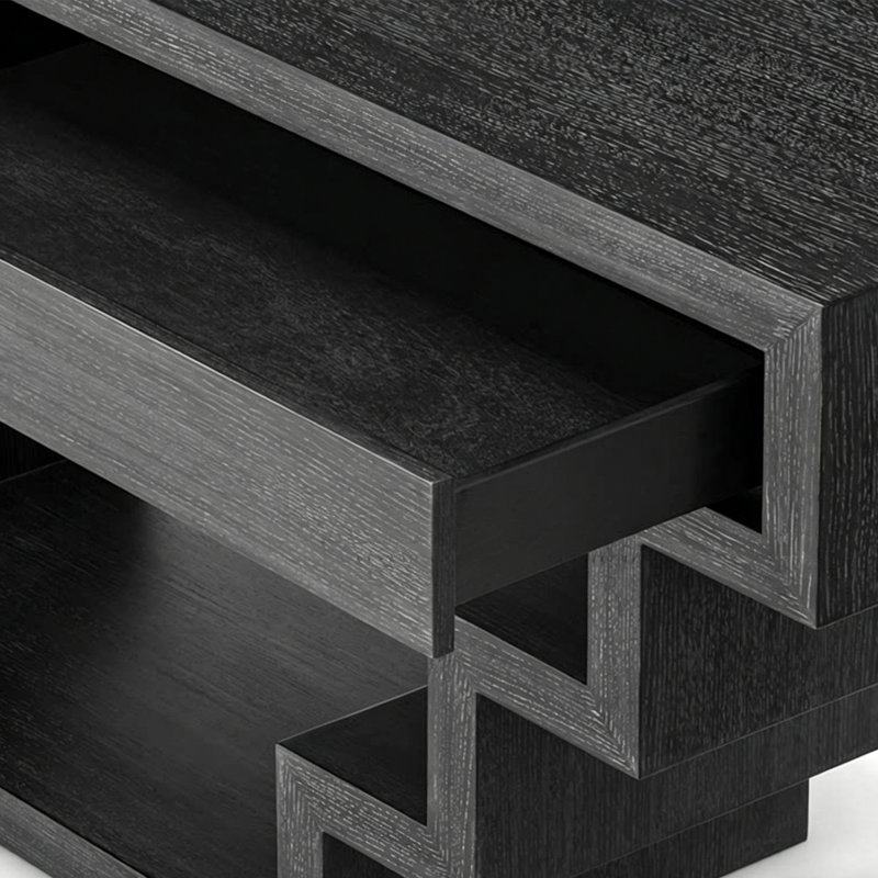 Console Retro Minimalist Art Design, H 31,5 po x l 62,99 po x P 15,75 po, Noir