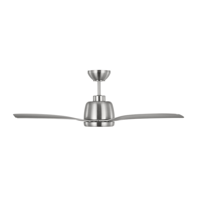 LED Downrod Ceiling Fan, Silver, Brushed Steel, 15.18" H x 44" W x 44" D