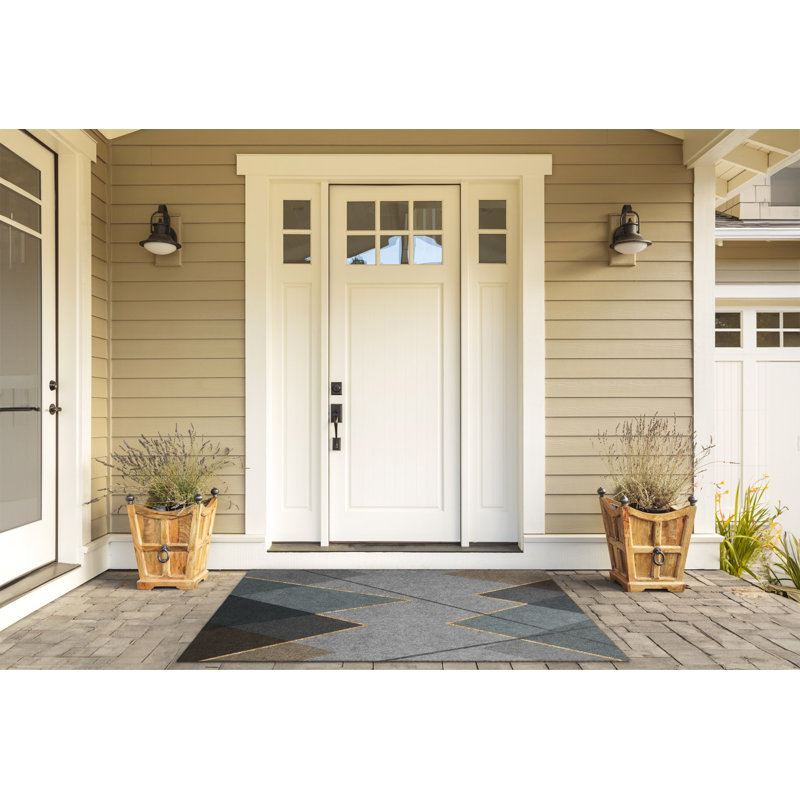 Non-Slip Geometric Outdoor Doormat