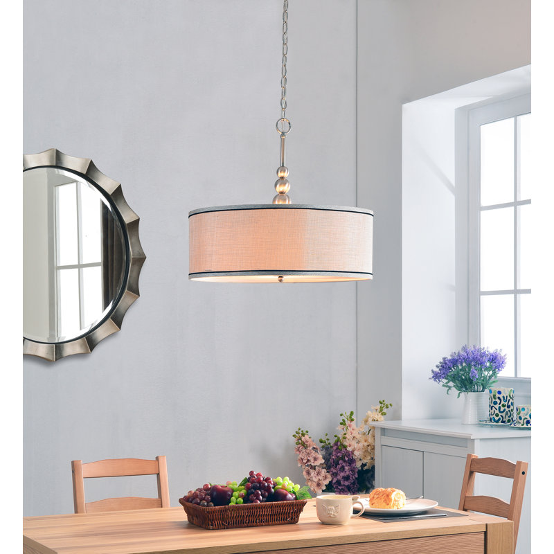 Luminaire suspendu 3 lumières Margot - Acier brossé, Acier brossé / argenté