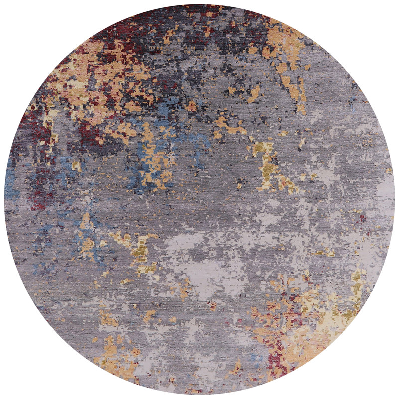 Abstract Indoor Rug, Round 7'