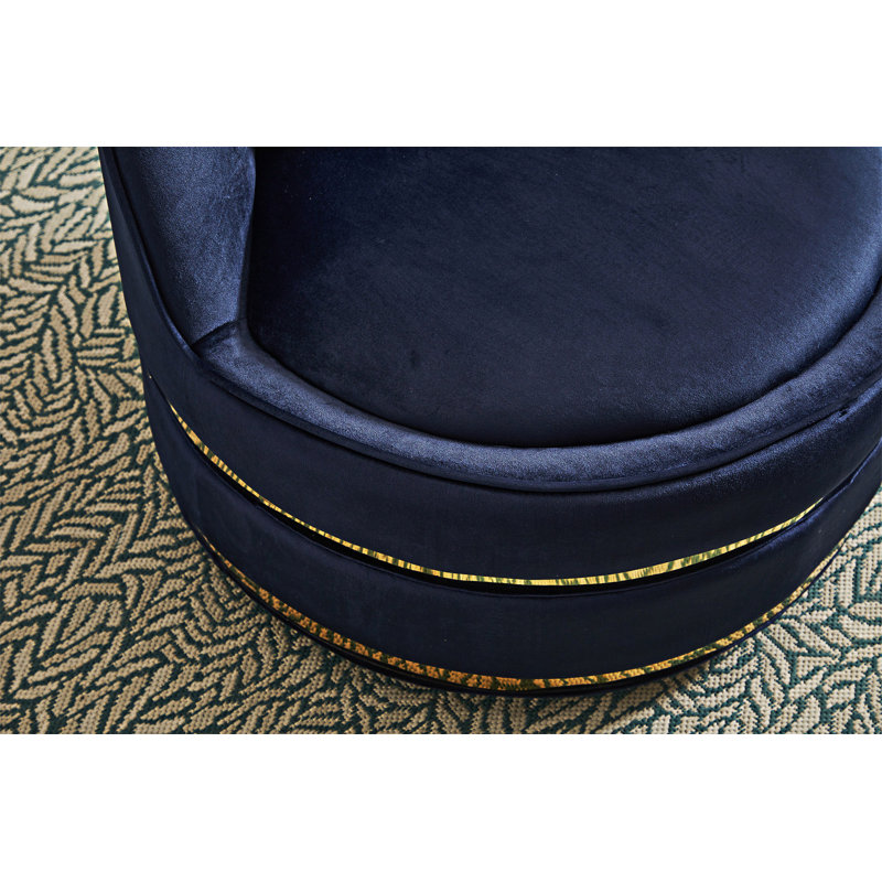 Fauteuil demi-tonneau Modern, Velours bleu