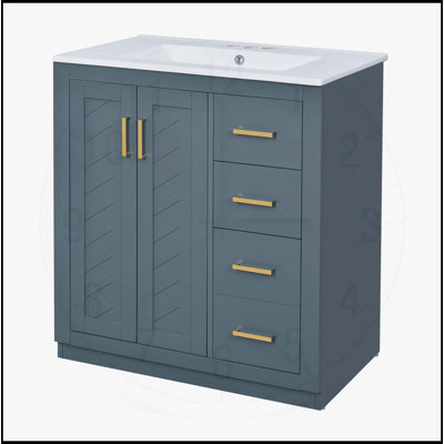Meuble-lavabo 30 po avec lavabo en céramique