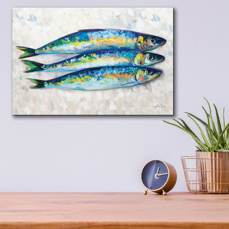 «Fish Trio» par Jeanette Vertentes, art mural en verre acrylique, H 12 po x l 16 po x P 0,13 po