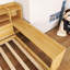 Lit de jour double à structure en bois avec tablettes de rangement, deux tiroirs de rangement et bureau d'étude-224548665-224548660