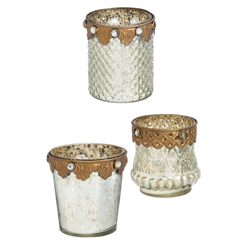 Ensemble de votive en verre 3 pièces