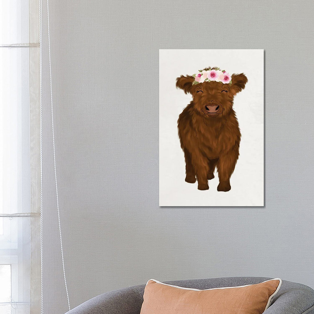 Floral Crown Baby Highland Cow