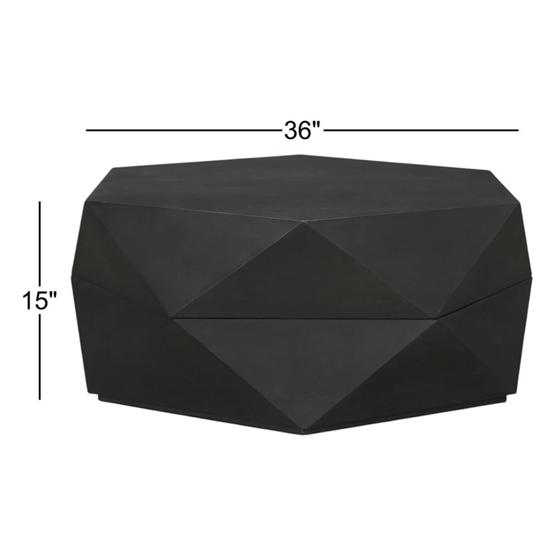 Table basse Malonne, Noir, H 15 po x l 36 po x L 36 po