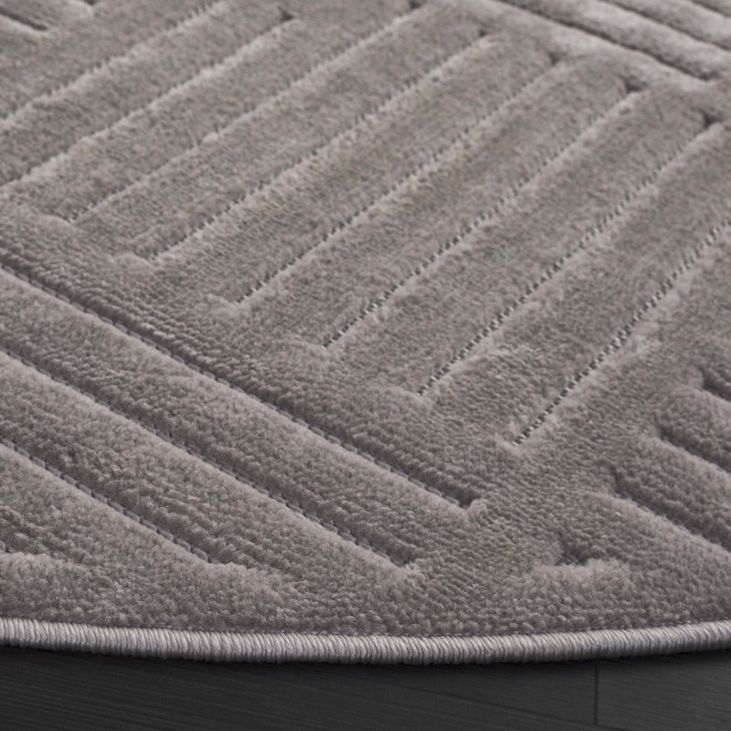 Sophan Performance Striped Rug, Round 6'7"