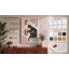 Cat with Newspaper and Roses Japandi - Wrapped Canvas-433946351-433946337