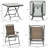 Dark Brown Patio Table And Chairs , 5, , Foldable, Umbrella Compatible 5 Foldable Dining Patio, Hole, Tempered Glass Table,