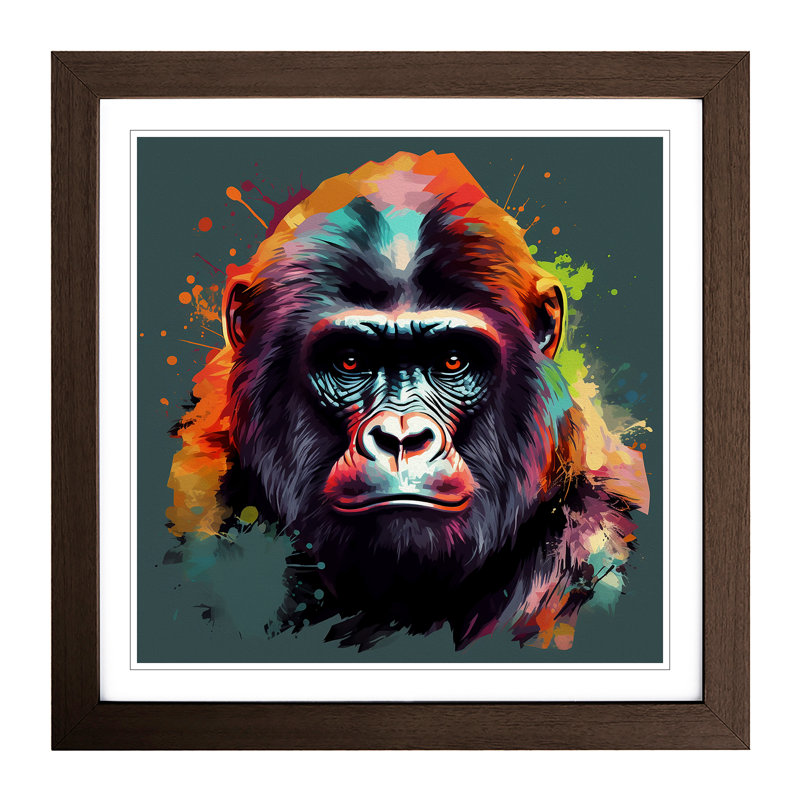 Gorilla Graphic No.4 - Framed Print, Walnut