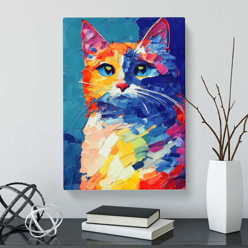 Cat Palette Knife Vol.2 - Wrapped Canvas, 60cm H x 40cm W x 3cm D