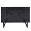 Table de salle à manger rétro de 140 cm (55 pouces) avec dessus noir veiné et pieds en métal stables, idéale pour travailler. Son plateau texturé rectangulaire procure une ambiance chaleureuse.