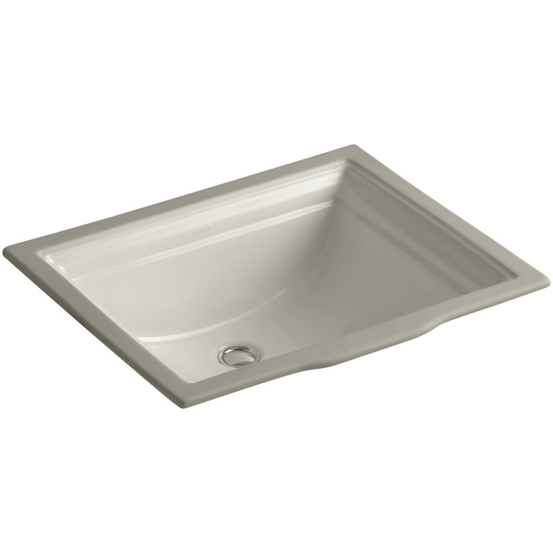 Memoirs Vitreous China Rectangular Undermount Bathroom Sink with Overflow, Sandbar