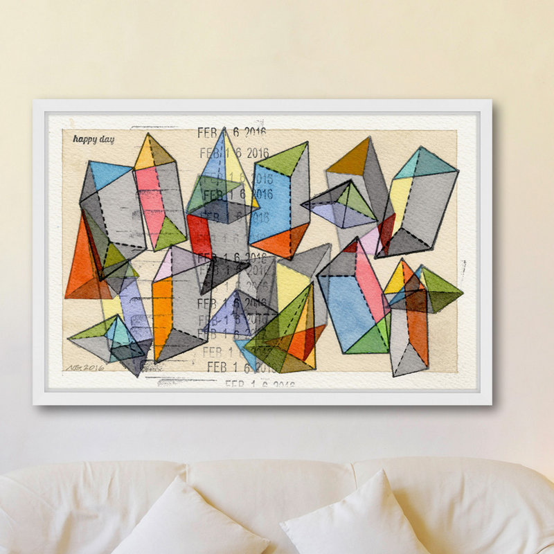 « happy day » par nikki galapon, reproduction d’art encadrée, H 16 po x l 24 po x P 1,5 po