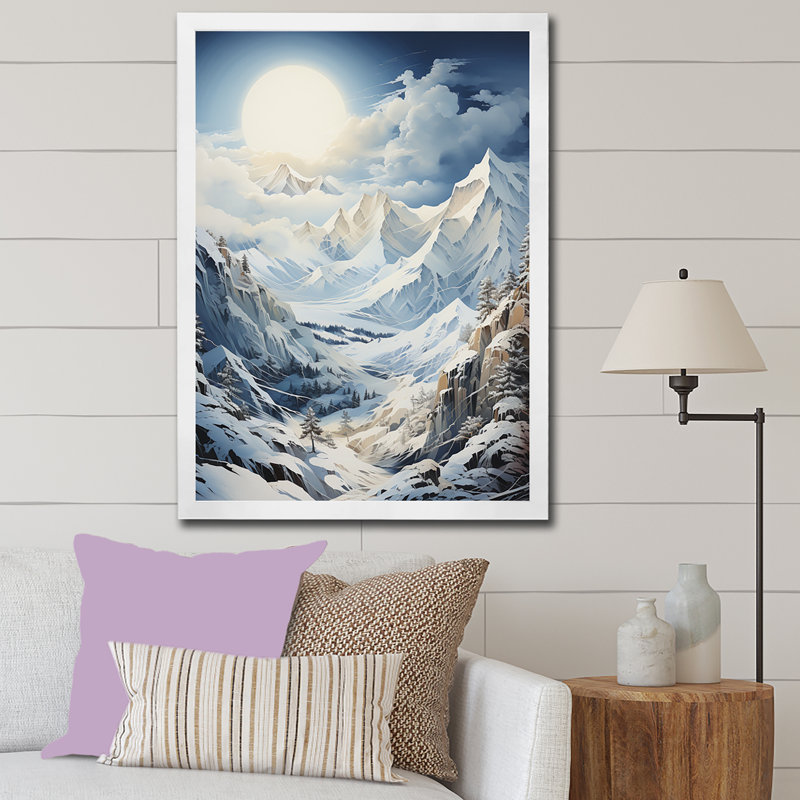 Majestic Mountain Peaks I, H 40 po x l 30 po x P 1,5 po, Cadre simple blanc