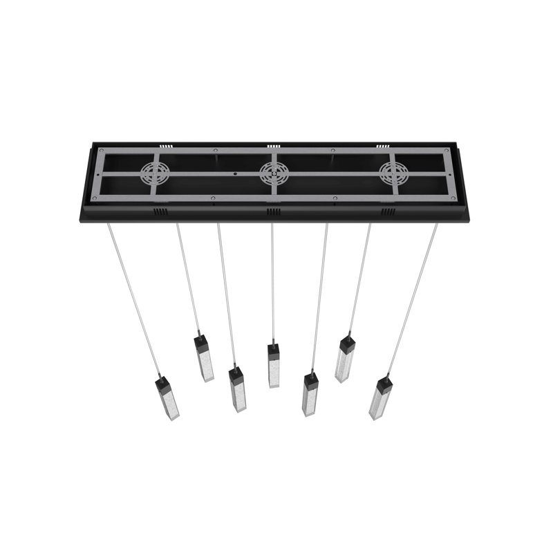 Original Glacier 7 - Light Pendant, Bubbled Glacier K9, Black